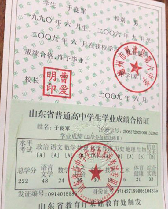 山東省<a href=https://www.wenpnet.com/cyzx/107.html target=_blank class=infotextkey>2002年高中畢業(yè)證</a>樣本